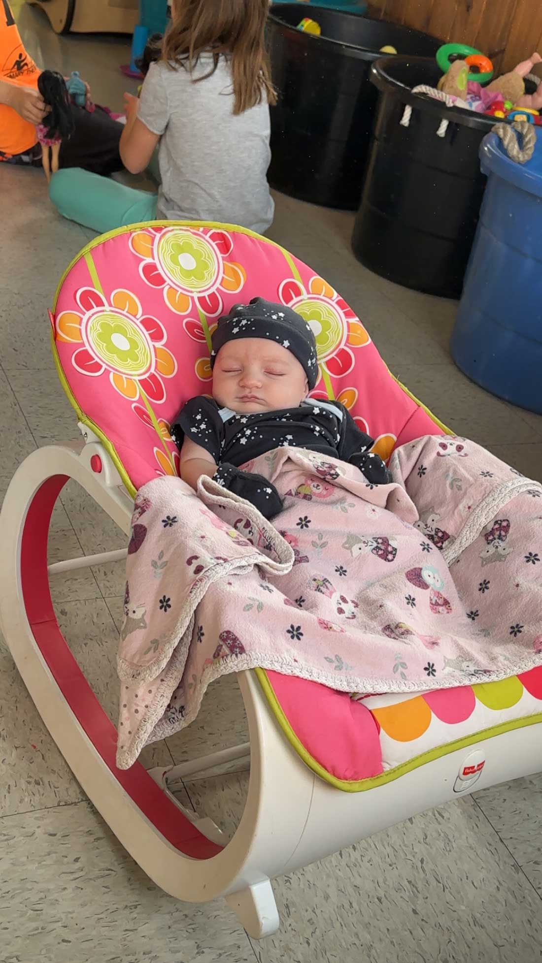Infant sleeping at a licensed infant care center in Twin Falls, ID