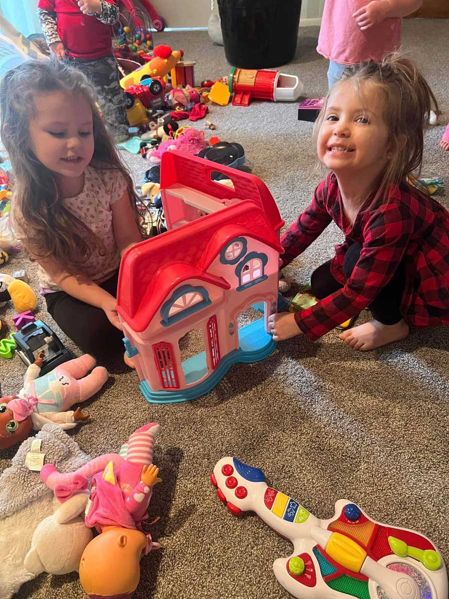 Kids playing with toys during full-time child care in Twin Falls, ID
